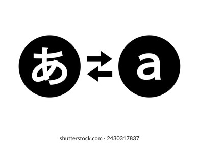Übersetzersymbol auf weißem Hintergrund