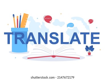 Translator or Translation Language Illustration. Say hello in Different Countries and Multilingual International Communication Cartoon Design