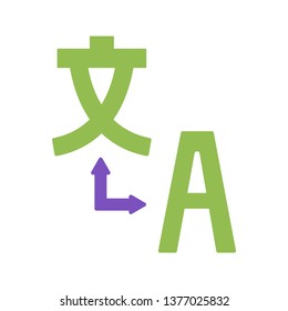 Translator vector flat icons, Chinese and English languages vector illustration