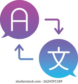 Vektorsymbol des Übersetzers. Kann für Druck-, Mobil- und Web-Anwendungen verwendet werden.
