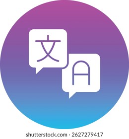 Vektorsymbol des Übersetzers. Kann für Druck-, Mobil- und Web-Anwendungen verwendet werden.