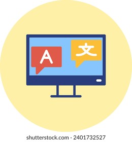 Translator Vector Icon Flat Circle Style