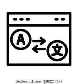 Diseño de iconos de línea de vector de traducción