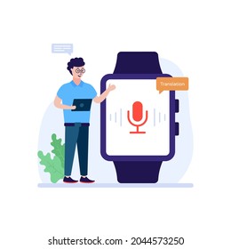 Translator watch flat illustration is available for premium download 