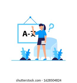 Translators translate articles, teach and communicate using foreign languages vector illustration, suitable for landing page, ui, website, mobile app, editorial, poster, flyer, article, and banner