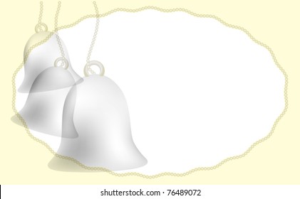 Translucent bells with bead edged shape on an ivory background EPS10