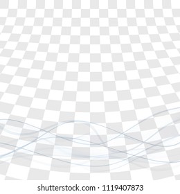 A translucent blue wave on a chessboard background. Vector illustration