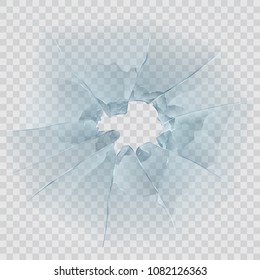 Translucent broken glass isolated on transparent background. Transparency only in vector format