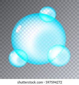 Translucent color soap bubbles, vector illustration