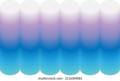 Translucent cylinder shapes in soft colors.