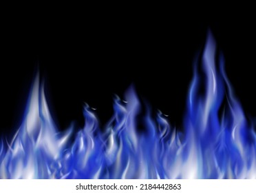 Translucent fire flames and sparks with horizontal repetition on transparent background. For used on dark illustrations.