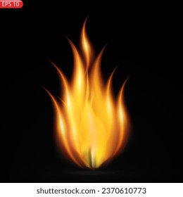 Lichtdurchlässige Feuer Flammen und Funken mit horizontaler Wiederholung auf transparentem Hintergrund. Für dunkle Illustrationen. Transparenz nur im Vektorformat