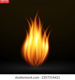 Lichtdurchlässige Feuer Flammen und Funken auf transparentem Hintergrund. Für die Verwendung bei Lichtillustrationen. Transparenz nur im Vektorformat