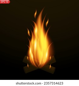 Lichtdurchlässige Feuer Flammen und Funken auf transparentem Hintergrund. Für die Verwendung bei Lichtillustrationen. Transparenz nur im Vektorformat