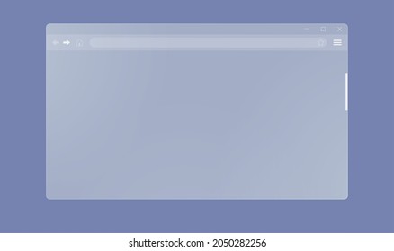 Translucent frosted glass internet browser window background. Ground glass web browser frame.