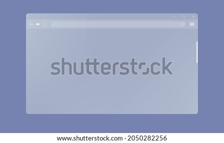 Translucent frosted glass internet browser window background. Ground glass web browser frame.