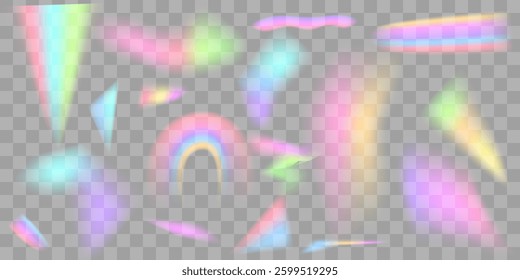 translucent glare with prism and reflection effect, optical rainbow lights