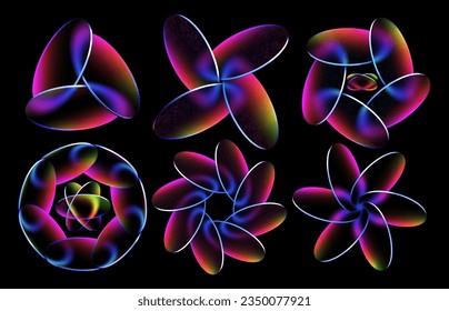 Translucent gradient glass disks abstract illustration set