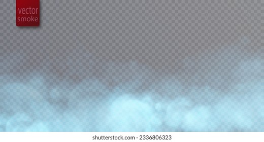 Translucent nebula vector background. Blue-blue smoke on a transparent background. Vector