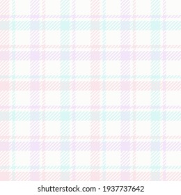 Translucent pastel grid plaid. Seamless vector check pattern suitable for fashion, interiors and Easter decor