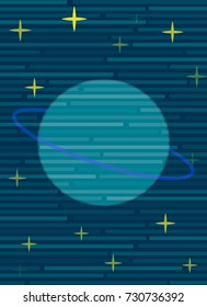 a translucent planet and stars on an artistic blue background with a rectangular translucent structure
