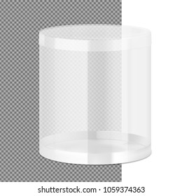 Translucent plastic jar. Vector illustration on transparent background. Layered file, easy to use for food, gifts, candy. EPS10.