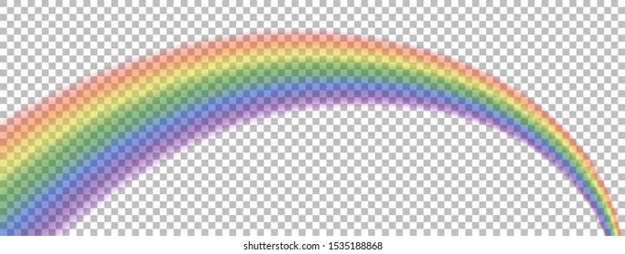 Translucent rainbow arcing from afar to the foreground. Isolated element for Your design. No background.