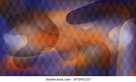 translucent rhombuses arranged in rows against a background of a mixture of orange, light pink and purple shapes with wavy smooth edges. abstract art wallpaper. vector
