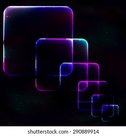 Translucent soap eclipse in space in a series of small rounded squares lined up a ladder.