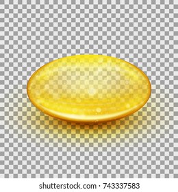 Translucent Soft Gel Capsule Object. Fish Oil. EPS 10 Vector