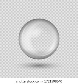 Translucent Sphere With Shadow On Transparent Background. Vector Illustration. Eps 10.