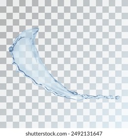 Translucent splash of water on a transparent background. Vector illustration