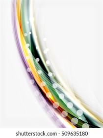 Translucent vector wave line, business or technology layout