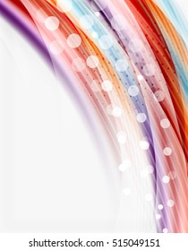 Translucent vector wave line, business or technology layout