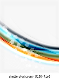 Translucent vector wave line, business or technology layout