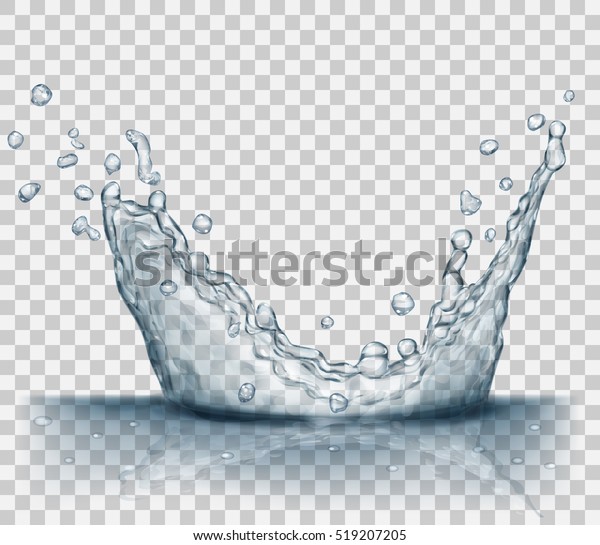 Translucent Water Splash Gray Colors Isolated Stock Vector Royalty Free