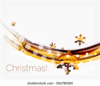 Translucent wave with snow. New Year abstract background
