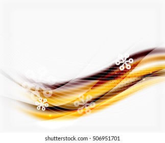 Translucent wave with snow. New Year abstract background