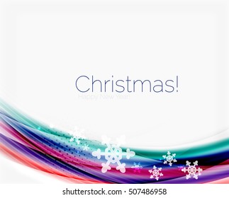 Durchsichtige Welle mit Schnee. Abstrakter Neujahrshintergrund
