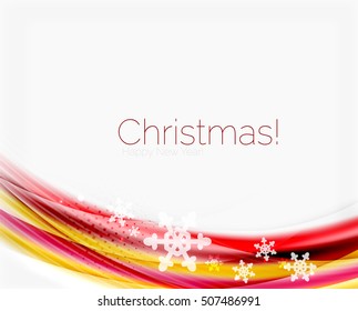 Translucent wave with snow. New Year abstract background