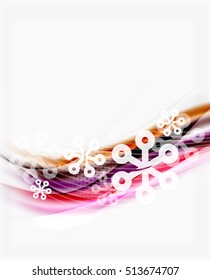 Translucent wave with snow. New Year abstract background