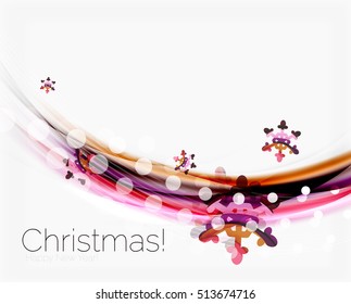 Translucent wave with snow. New Year abstract background
