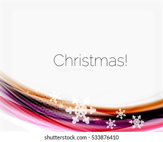 Translucent wave with snow. New Year abstract background
