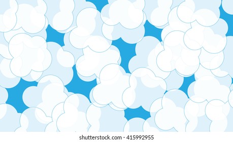 translucent white blots on a blue background
