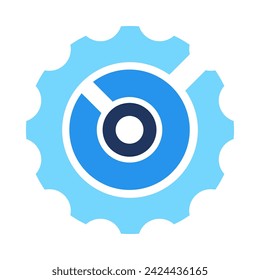 Transmission Cog Cooperation Set. Collaboration and interconnections, abstract techno element for modern and retro technological design. Simple color vector pictogram isolated on white background