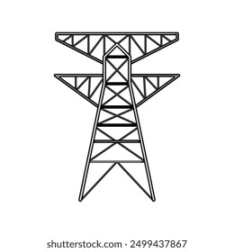 transmission electric pylon cartoon. high grid, industry line, pole supply transmission electric pylon sign. isolated symbol vector illustration