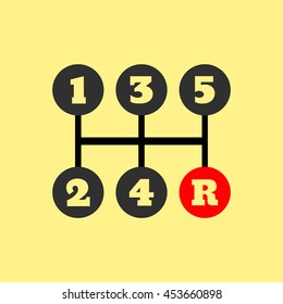 Transmission flat icon on background. Vector illustration. Isolated.