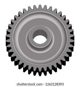 Transmission gear. 3D effect vector