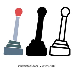 transmission gear lever icon, simple flat style, illustration, logo sign symbol pictogram template, for ui or ux isolated on white for mobile app, editable