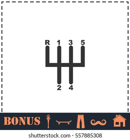 Transmission icon flat. Simple vector symbol and bonus icon